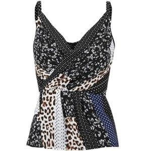 CAbi Samantha Animal Print Wrap Top